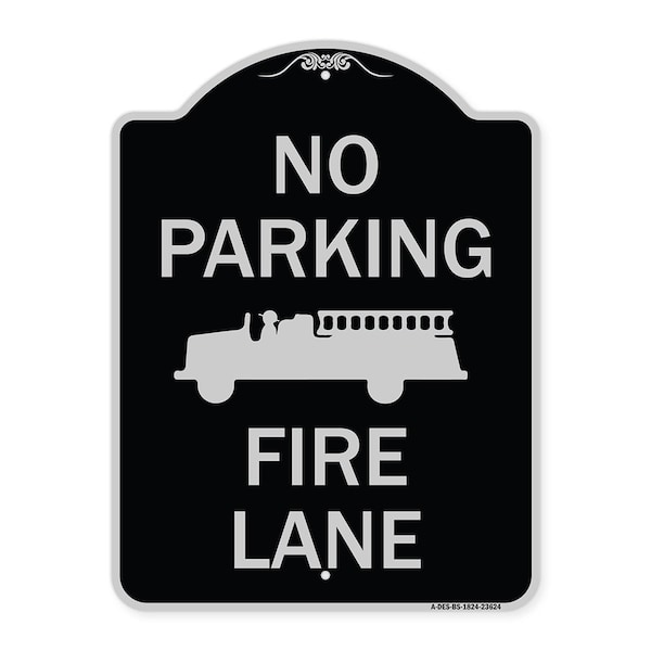 Signmission No Parking Fire Lane with Graphic Heavy-Gauge Aluminum Architectural Sign, 24" x 18", BS-1824-23624 A-DES-BS-1824-23624 - main